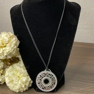 Brighton Crystals Scroll Pendant Cord Necklace